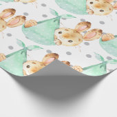 Bunny Rabbit Cub Niedliches Kinderzimmer Babygesch Geschenkpapier (Ecke)
