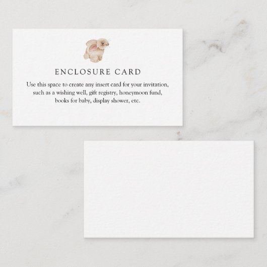 Bunny Rabbit Custom Enclosure Card Begleitkarte (Vorne/Hinten)