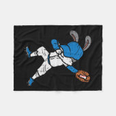 Bunny Rabbit Dab Baseball Ostersport Pitcher Boy Fleecedecke (Vorderseite (Horizontal))