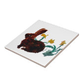 Bunny Rabbit Daffodil Art Spring Fliese (Seite)