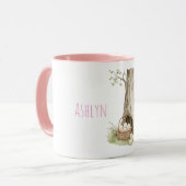 Bunny Rabbit Easter Eggs in Basket Tree Tasse (Vorderseite Links)