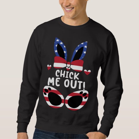 Bunny Rabbit Eggs Hunting Happy Easter Day Chick M Sweatshirt (Vorderseite)