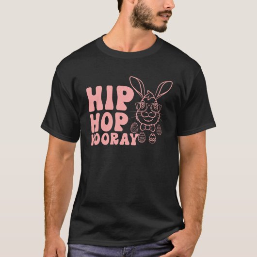 Bunny Rabbit Eggs Hunting Happy Easter Day Hip Hop T-Shirt (Vorderseite)