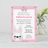Bunny Rabbit Face Baby Dusche Einladung (Stehend Vorderseite)