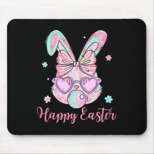 Bunny Rabbit Face Coquette Bow Ostertag Bubblegu Mousepad