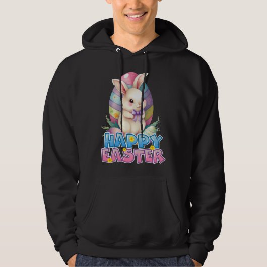 Bunny Rabbit Face Happy Easter Day Women Girls Hoodie (Vorderseite)