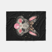Bunny Rabbit Face Leopard Coquette Bow Ostertag Fleecedecke (Vorderseite (Horizontal))