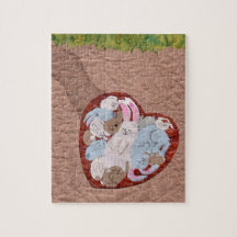 Bunny Rabbit Family Asleep Untergrund