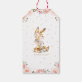 Bunny Rabbit Floral Baby Dusche Vielen Dank für Ih Geschenkanhänger (Rückseite)