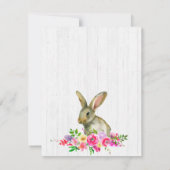 Bunny Rabbit Floral Baby Girl Dusche Einladung (Rückseite)