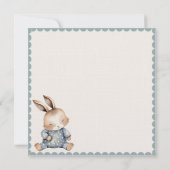 Bunny Rabbit Floral Blue Baby Dusche (Rückseite)