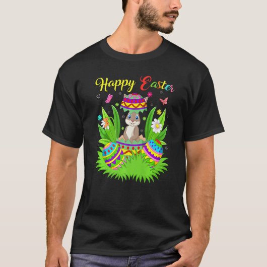 Bunny Rabbit Floral Ostereier Funny Rabbit Easte T-Shirt (Vorderseite)
