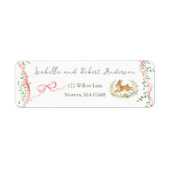 Bunny Rabbit Floral Pink Bow Baby Shower Address (Vorne)