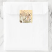 Bunny Rabbit Foto Osterkleber Quadratischer Aufkleber (Tasche)