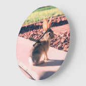 Bunny Rabbit Foto von Easter Spring Große Wanduhr (Winkel)