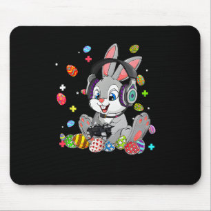 Bunny Rabbit Gaming Happy Ostertag Gamer Boy Gir Mousepad