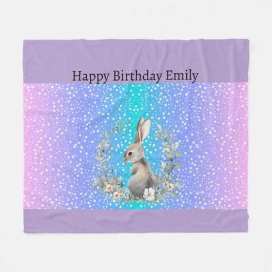 Bunny Rabbit gift - personalisierte Decke (Vorderseite (Horizontal))