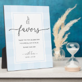Bunny Rabbit Gingham Blue Gingham Favors Sign Fotoplatte (Seite)