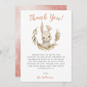 Bunny Rabbit Girl Baby Dusche Dankeskarte (Vorne/Hinten)