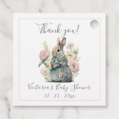 Bunny Rabbit Girl Baby Dusche Geschenkanhänger (Rückseite)