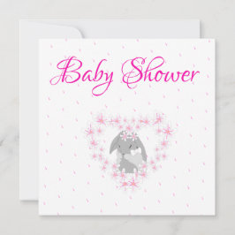 Bunny Rabbit Girl Pink Baby Dusche Einladung Post