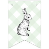 Bunny Rabbit Green Gingham Baby Dusche Jagd Wimpelkette (Zweite Fahne)