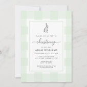 Bunny Rabbit Green Gingham Einladung zur Weihnacht (Vorderseite)
