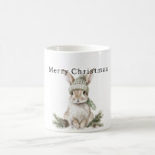 Bunny Rabbit Green Hat Christmas Kaffeetasse (Mittel)