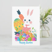 Bunny Rabbit Happy Oaster Feiertagskarte (Stehend Vorderseite)