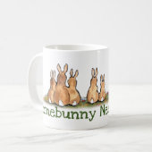 Bunny Rabbit Hug Liebe Freundschaft Tiermalerei Kaffeetasse (Vorderseite Links)