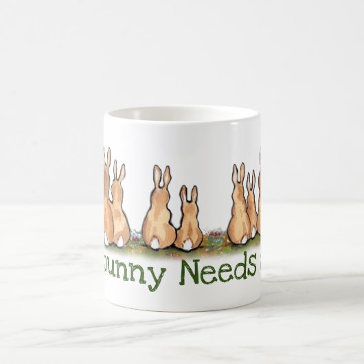 Bunny Rabbit Hug Liebe Freundschaft Tiermalerei Kaffeetasse (Mittel)