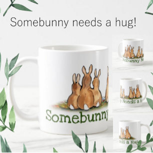 Bunny Rabbit Hug Liebe Freundschaft Tiermalerei Kaffeetasse