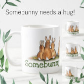 Bunny Rabbit Hug Liebe Freundschaft Tiermalerei Kaffeetasse