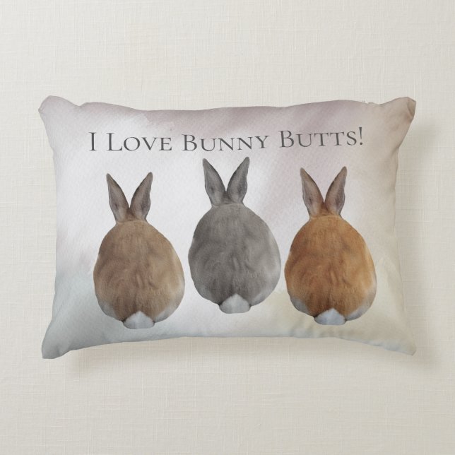 Bunny Rabbit I Liebe Helle Hintern Dekokissen (Vorderseite)