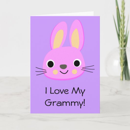 Bunny Rabbit I Liebe Mein Grammy Individuelle Name Karte (Vorderseite)