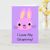 Bunny Rabbit I Liebe Mein Grammy Individuelle Name Karte (Gelbe Blume)