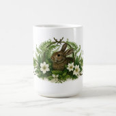 Bunny Rabbit In Floral Foliage Kaffeetasse (Mittel)