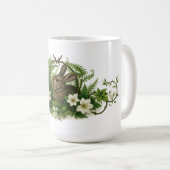 Bunny Rabbit In Floral Foliage Kaffeetasse (VorderseiteRechts)