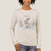 Bunny Rabbit in Snow Christmas Tri-Blend Shirt (Vorderseite)