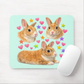 bunny rabbit kawaii cute rainbow pet mom mousepad (Mit Mouse)