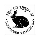 Bunny Rabbit Kontur Library Name Permastempel (Design)