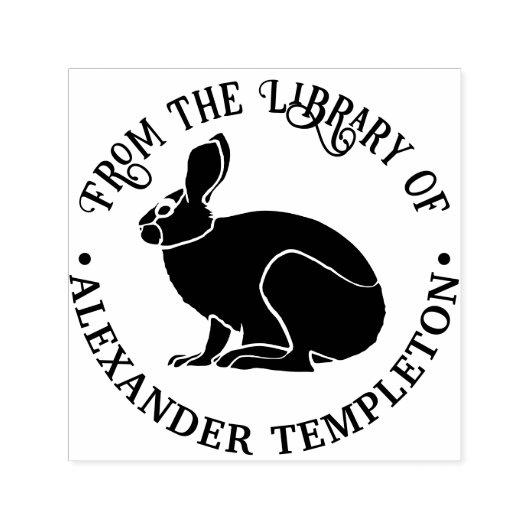 Bunny Rabbit Kontur Library Name Permastempel (Design)