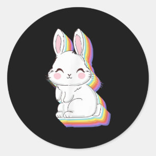 Bunny Rabbit Lover Bauer Retro Vintag Ostern Runder Aufkleber