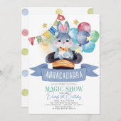 Bunny Rabbit Magician Magician Show Boy Geburtstag Einladung (Vorne/Hinten)