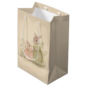 Bunny Rabbit Mama und Baby Mittlere Geschenktüte