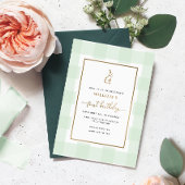 Bunny Rabbit Mint Gingham Birthday Foil Einladung