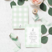 Bunny Rabbit Mint Green Gingham Baby Dusche Einladung