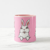 Bunny Rabbit Mug Coffee Cup Pink Bunny Cup Zweifarbige Tasse (Mittel)