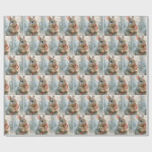 Bunny Rabbit Nibbling On a Candy Cane Geschenkpapier (Flach)