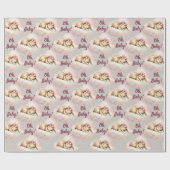 Bunny Rabbit Oh Baby Dusche Geschenkpapier (Flach)